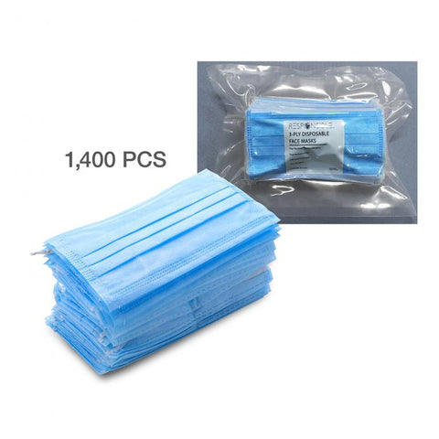 PPE 3-Ply Disposable Face Mask With Ear Loop (Case of 1400)